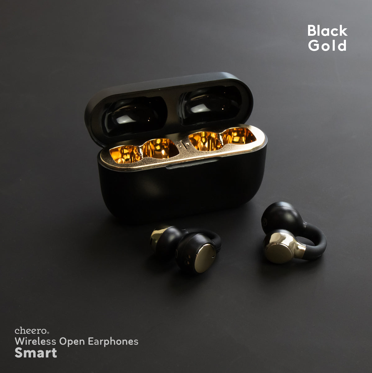 cheero Wireless Open Earphones Smart Black × Gold