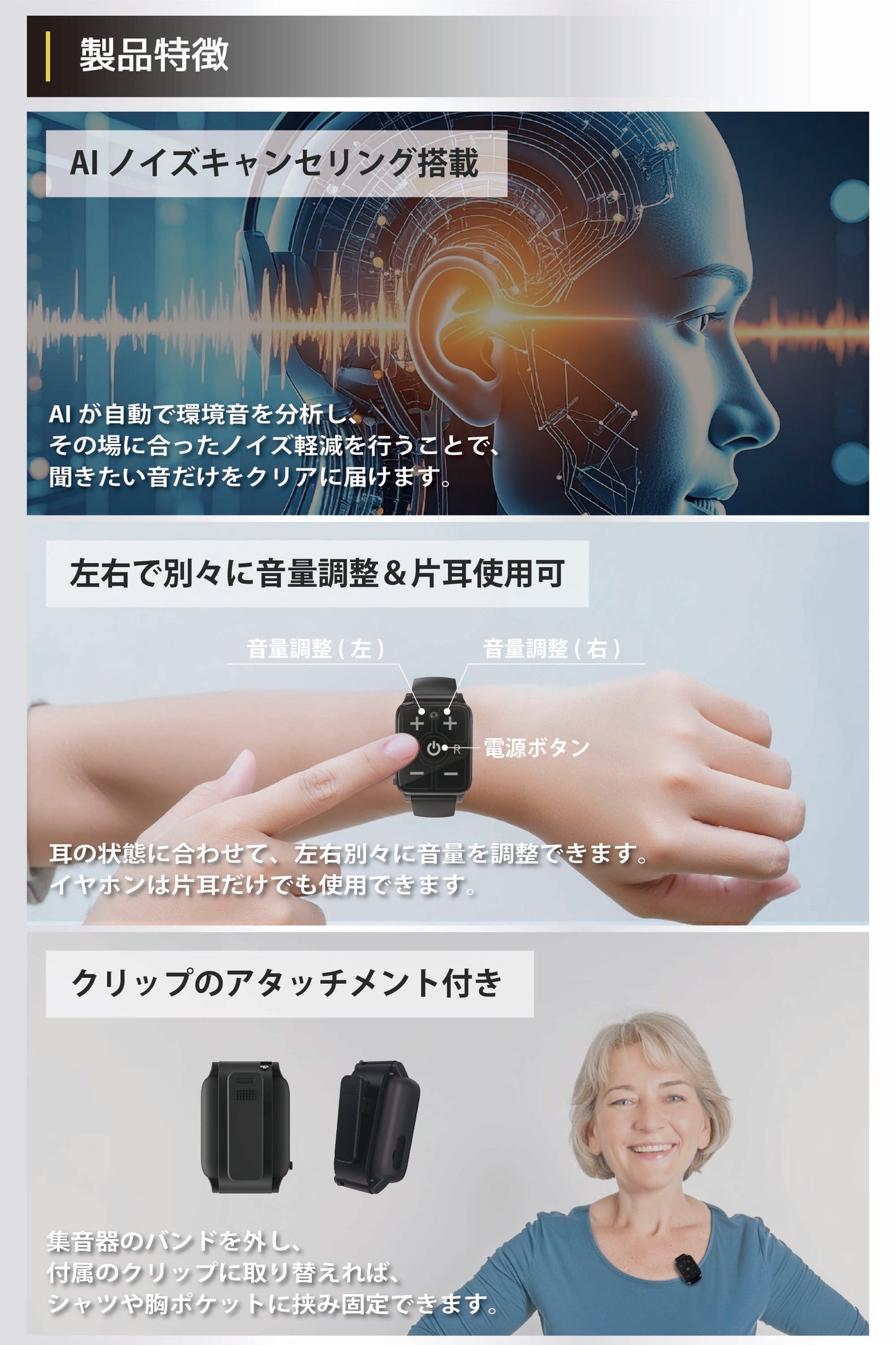 cheero Kikiyasu 時計型集音器