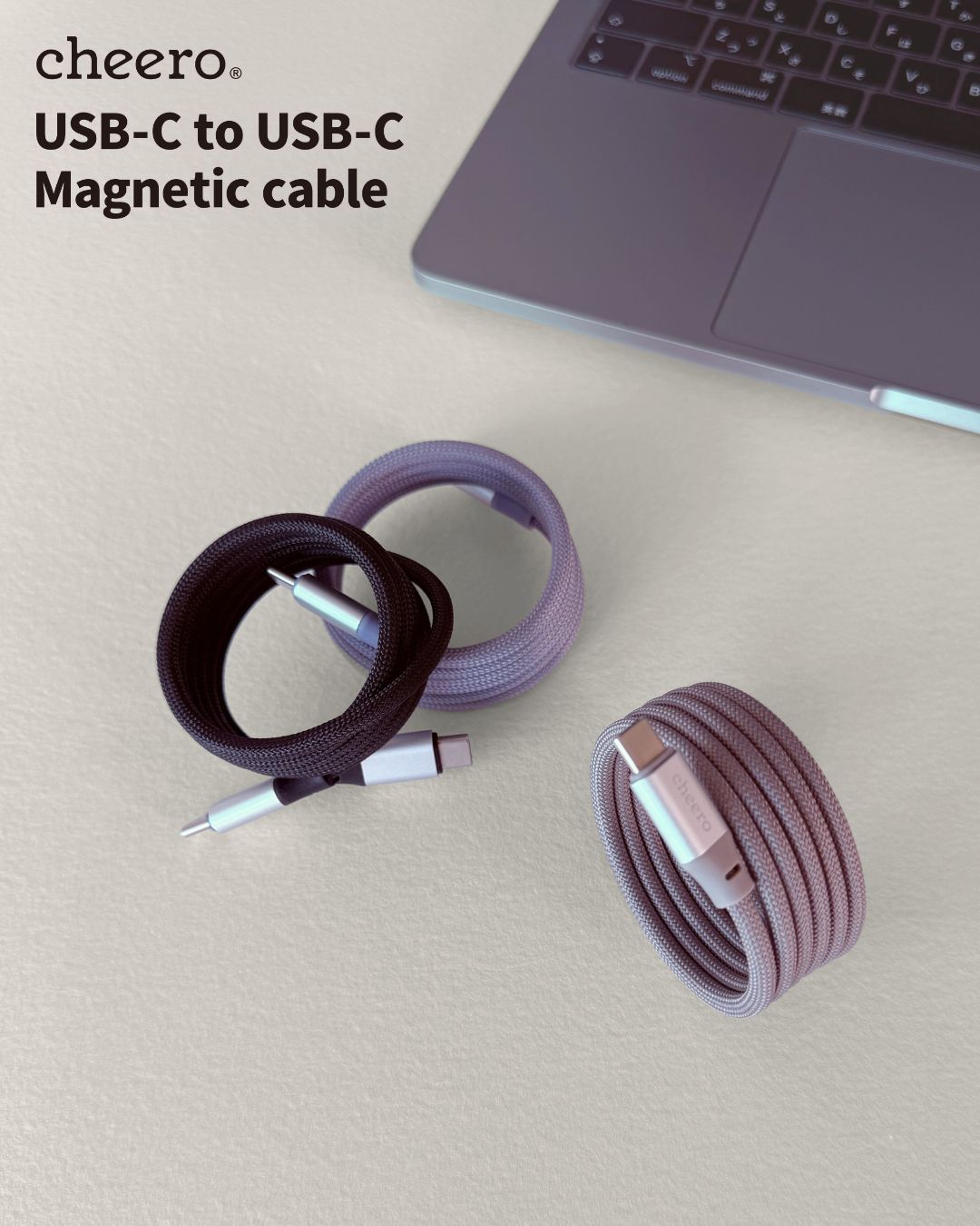 cheero USB-C to USB-C Magnetic Cable