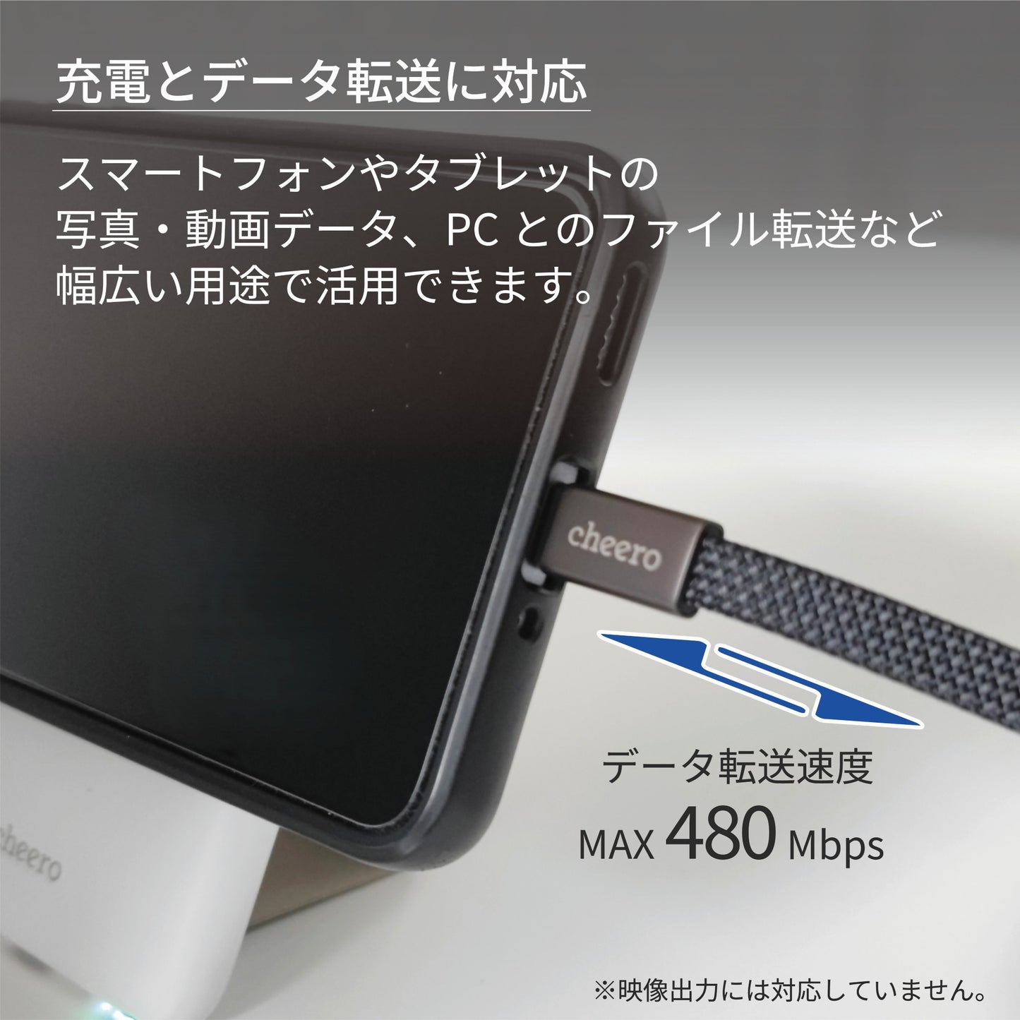 cheero USB-C to C Ultra Slim Cable 240W