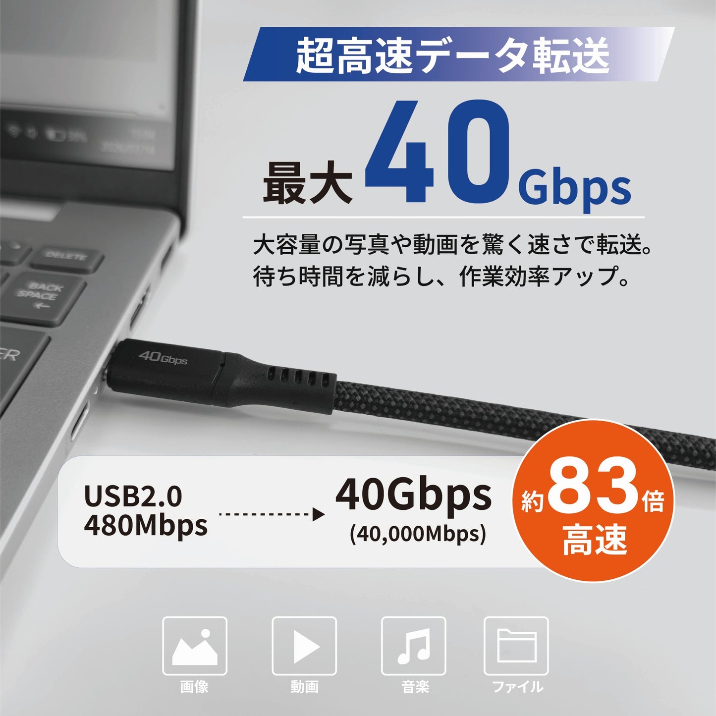 cheero USB-C to C Fast Cable 240W