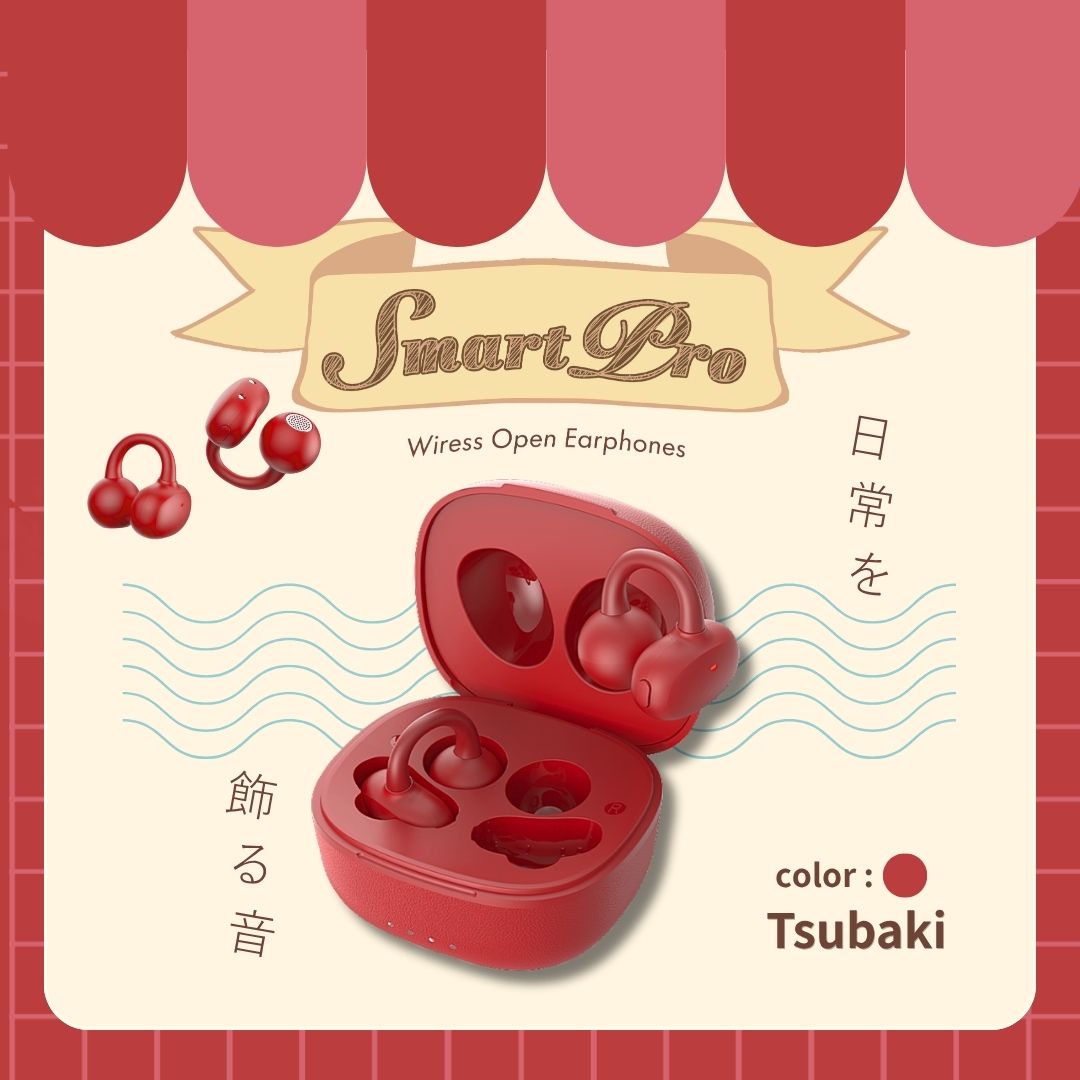 cheero Wireless Open Earphones Smart Pro OCA Edition (Tsubaki)