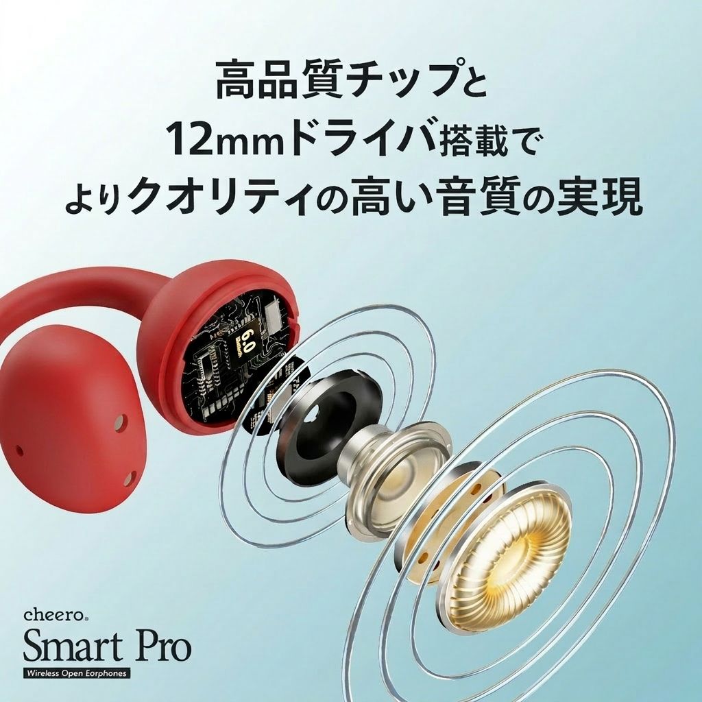 cheero Wireless Open Earphones Smart Pro OCA Edition (Tsubaki)