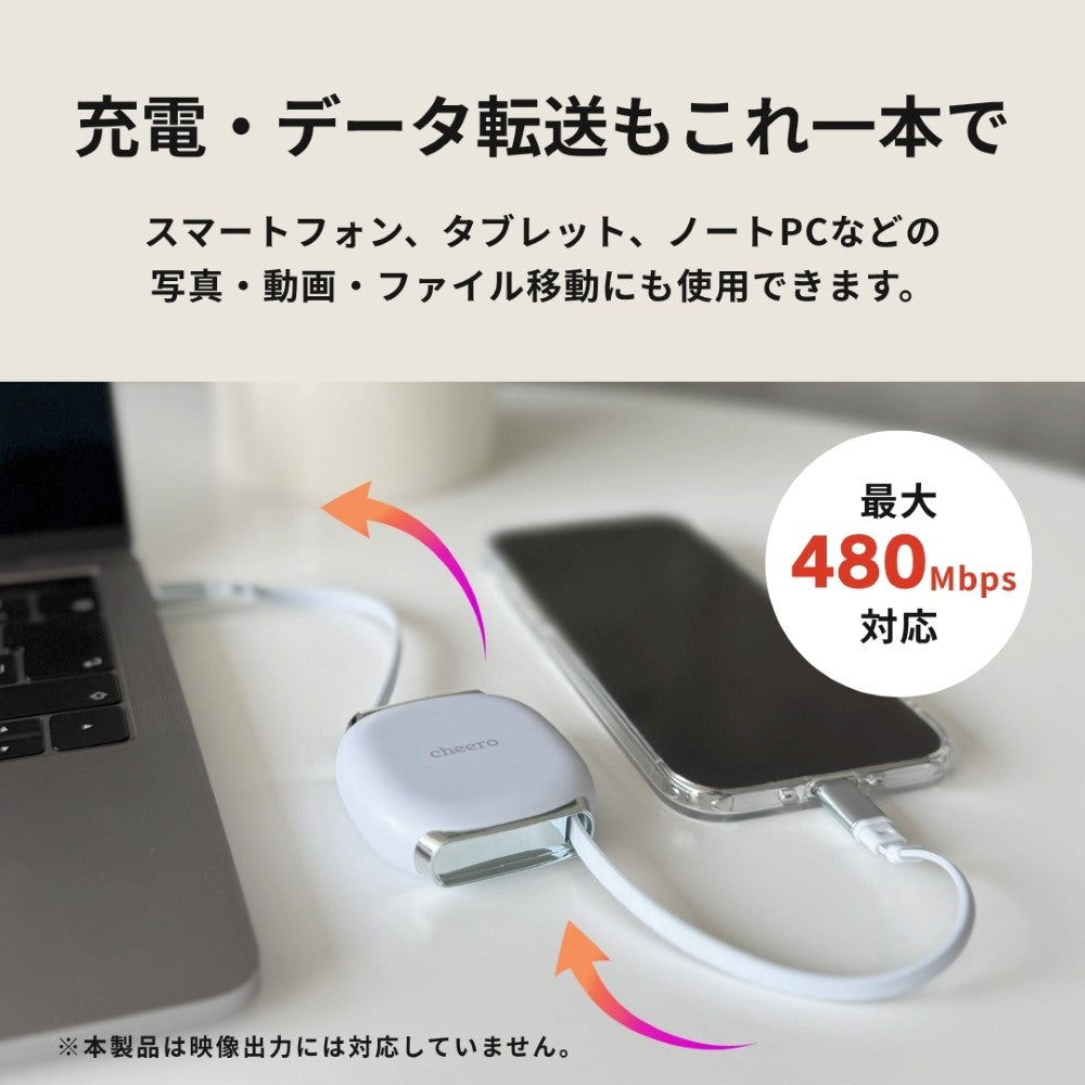 USB-C to C Retractable Cable 240W